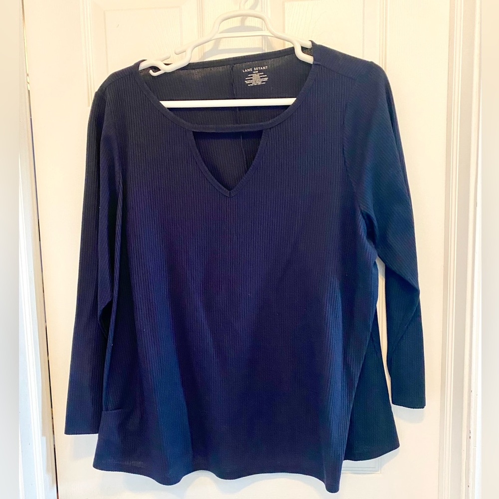 Navy swing top with detail